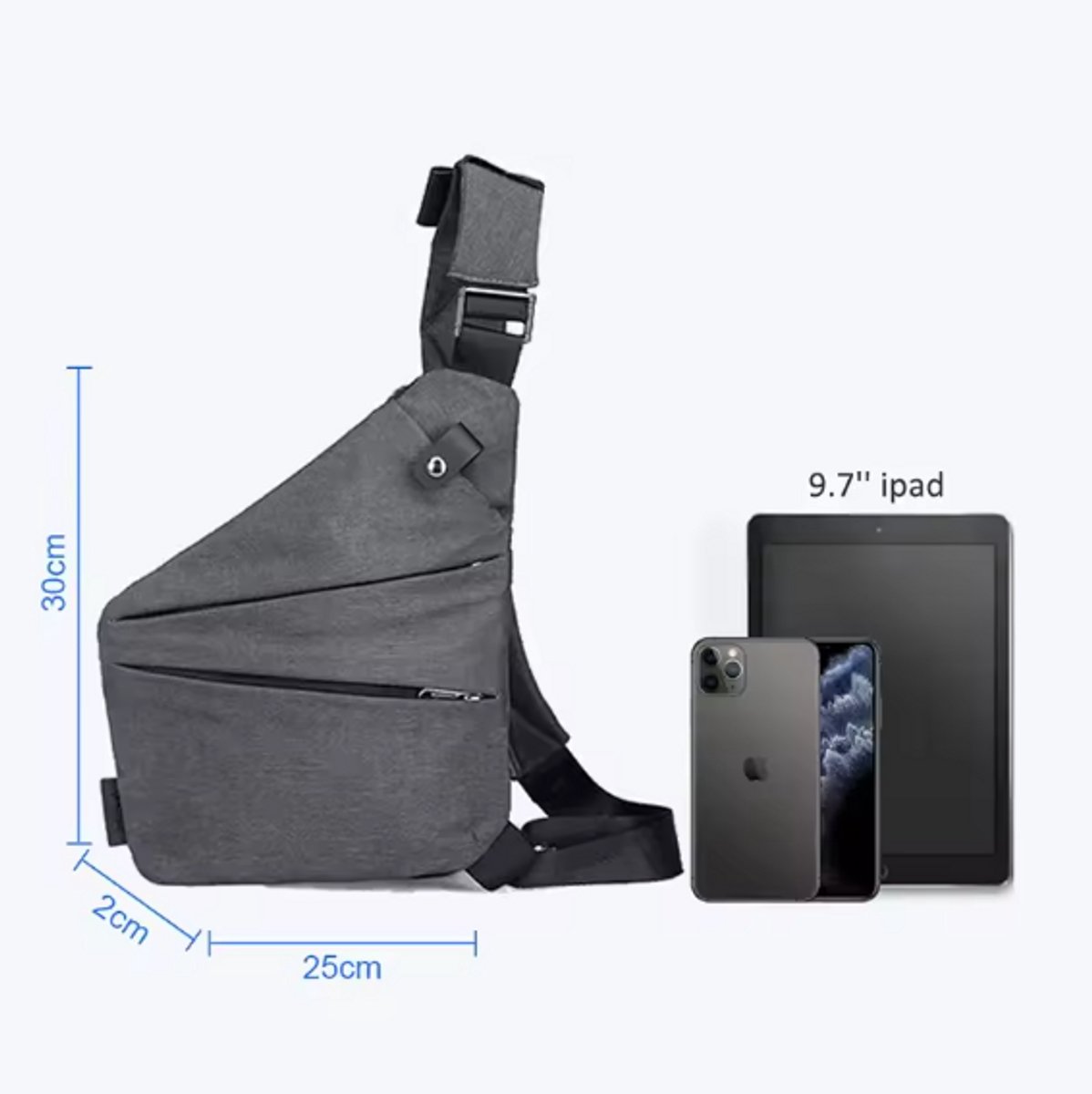 Anti-theft travel bag, small messenger bag, shoulder bag, lightweight backpack, casual chest bag with single strap for travel, sports, walking, cycling - Image 5