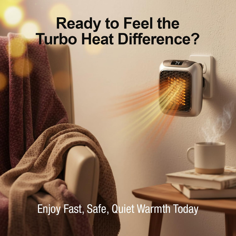 Electric radiators - Air heater with remote control, Mini ceramic  PTC fan heater, bathroom, energy saving, Quiet heating, 1200W heater with 12-hour timer, thermostat - Image 6