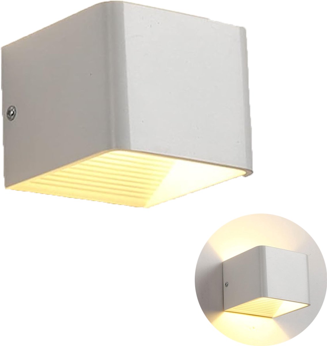 Rechargeable wall light with remote control - 5W - Three lighting colors - Adjustable intensity - Night light - Wireless - Battery operated - Suitable for indoor and outdoor use - Wit - Image 1