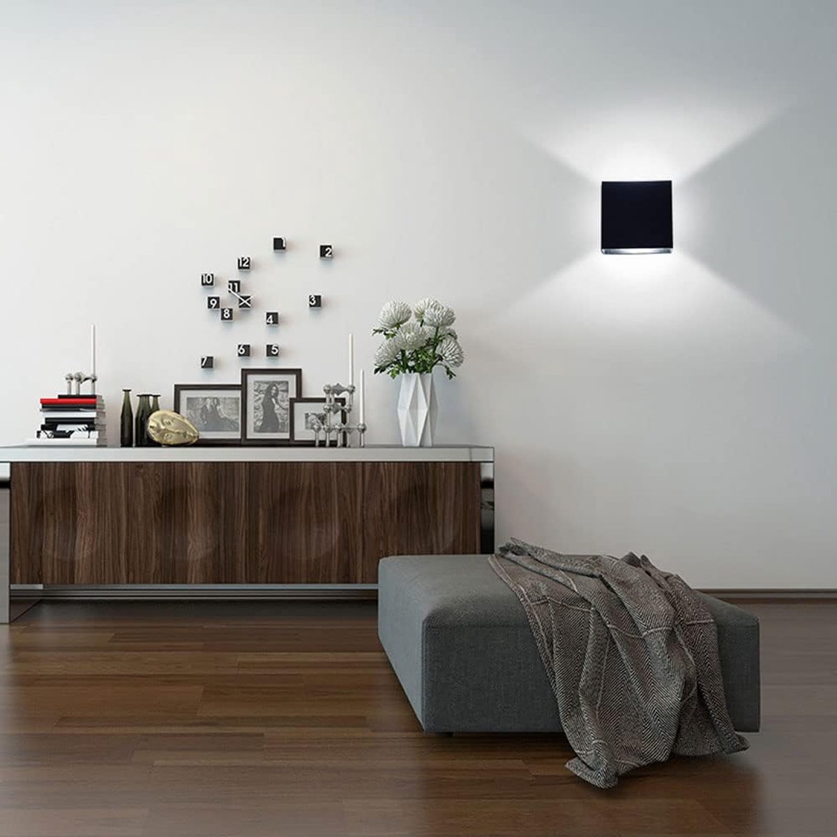 Rechargeable wall light with remote control - 5W - Three lighting colors - Adjustable intensity - Night light - Wireless - Battery operated - Suitable for indoor and outdoor use - Wit - Image 8