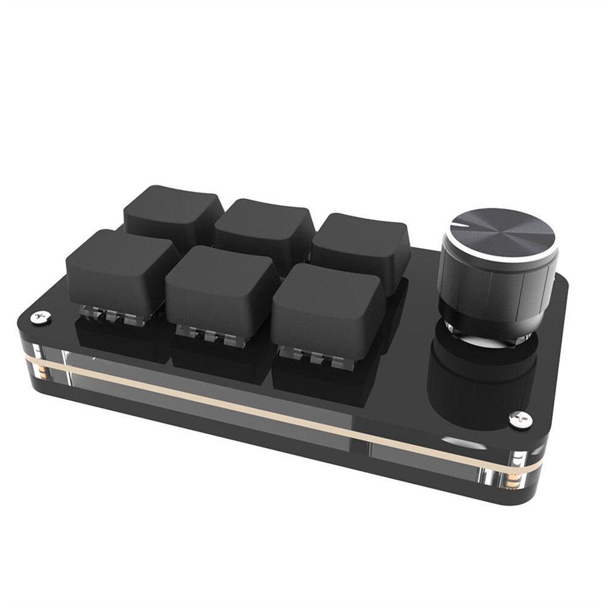 Mini 6-button keyboard, programmable keys, customizable shortcuts, mechanical USB keyboard - Image 1