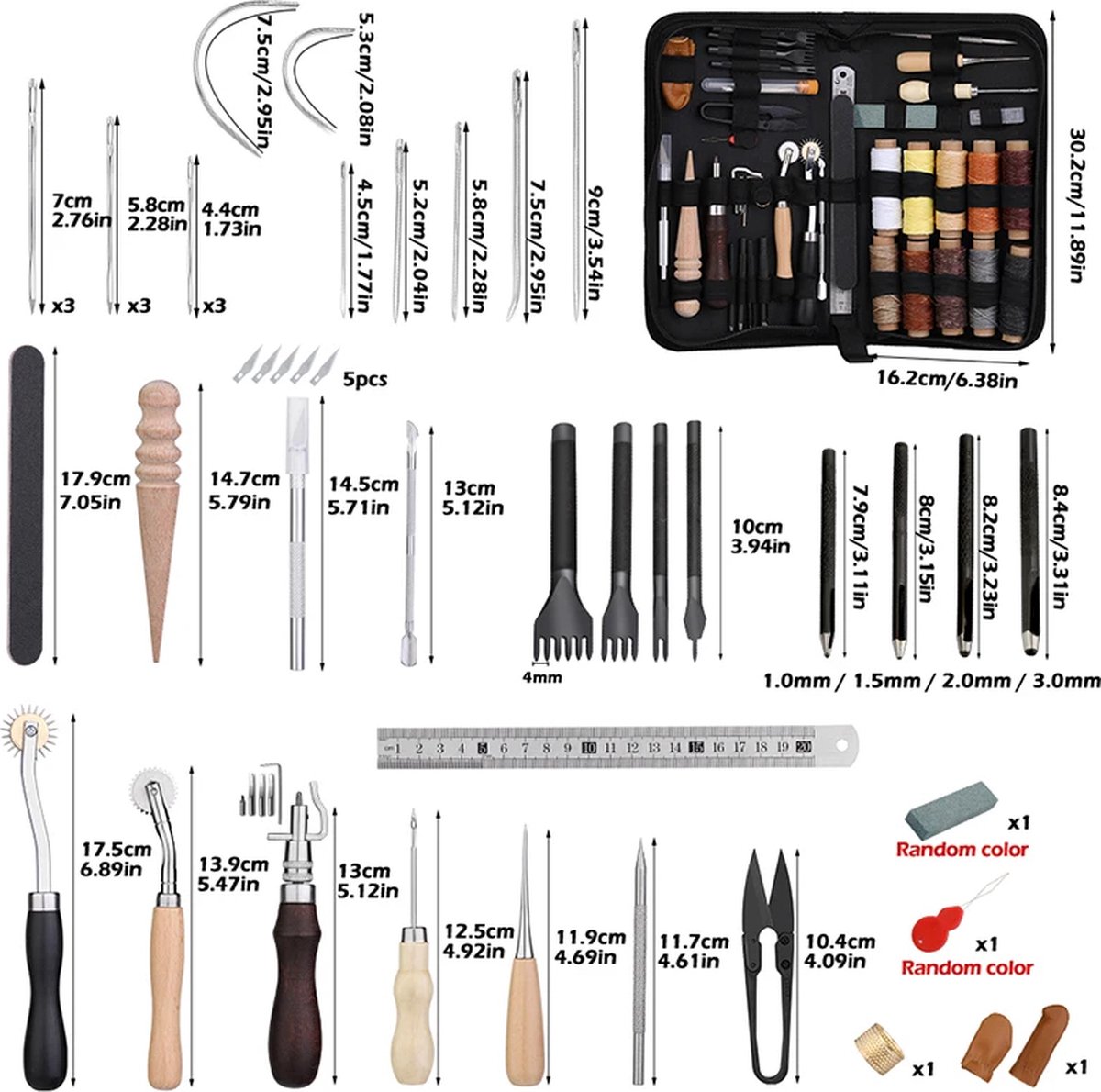 ShopEighty8 - Leather - Leather Processing - Leatherworking Tools - Professional Leather Craft Tool Set - Sewing - Tailoring - Upholstery - Clothing - Image 6