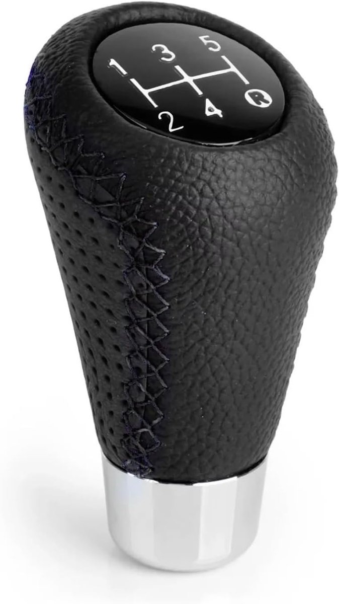 Gear shift lever - Manual gear shift lever - 5-speed transmission - Gear shift lever - Manual transmission - Black leather stitching - Universal gear shift lever (black) - Image 1