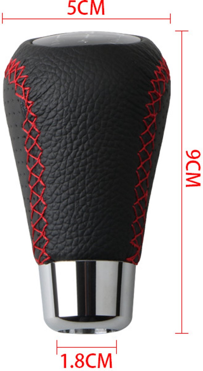 Gear shift lever - Manual gear shift lever - 5-speed transmission - Gear shift lever - Manual transmission - Black leather stitching - Universal gear shift lever (black) - Image 5