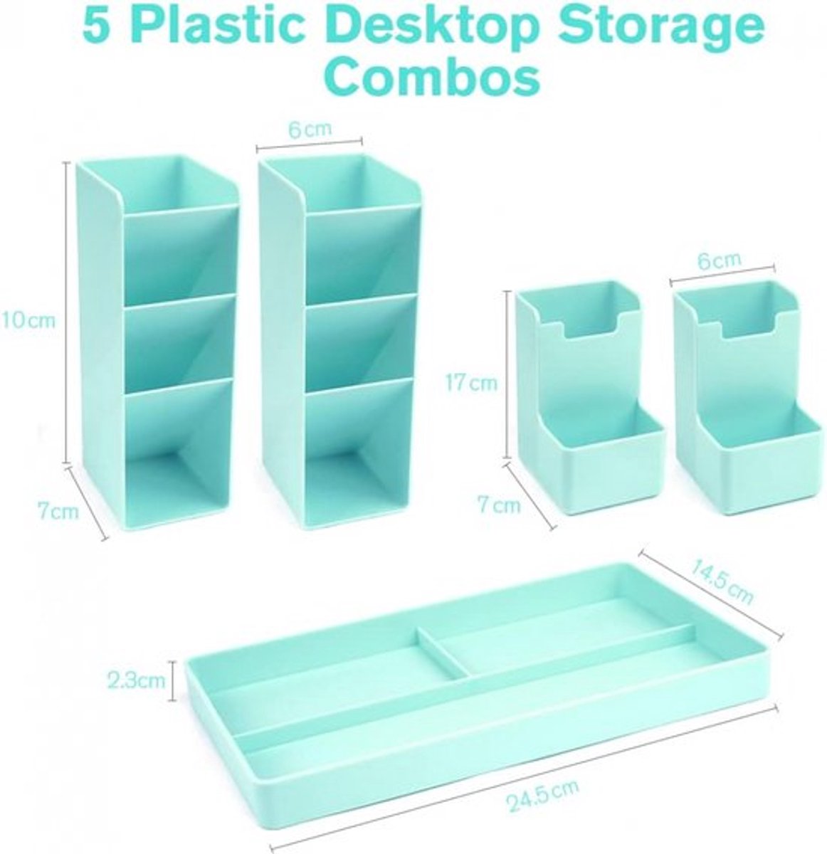 Pencil case - 13 compartments - Pencil holder - Desk organizer - Pencil holder - Desk organizer - Pen case - Plastic - Removable - Storage system - Mail tray - Office baby clothing accessories - Green - Image 2