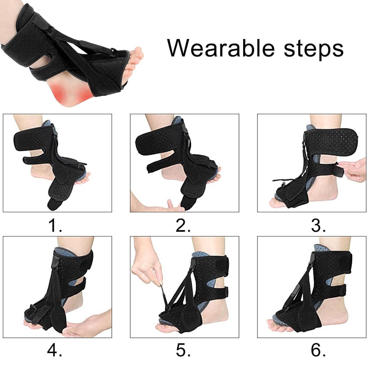Night splint - Heel spur - Heel spur orthosis - Achilles tendon orthosis - Splint - Strasbourg sock - Achilles tendon - Extra support - Grijs - Image 2