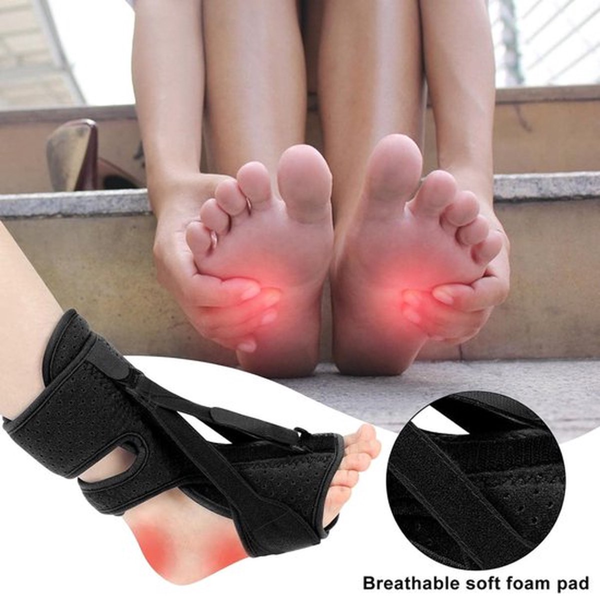 Night splint - Heel spur - Heel spur brace - Achilles tendon brace - Splint - Strasbourg sock - Achilles tendon - Extra support - Pink - Image 3