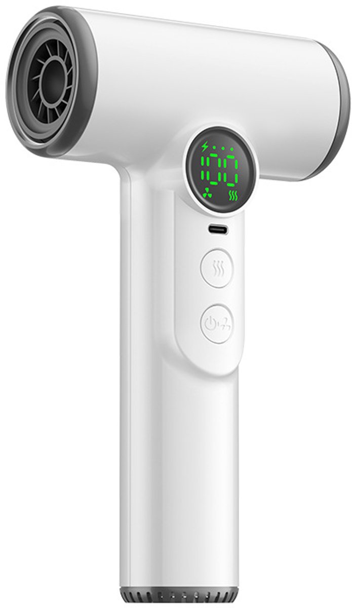 Professional cordless hair dryer - 3 speeds and 3 temperatures, USB rechargeable battery, 200W, portable with digital display for women, beach and camping - Image 1