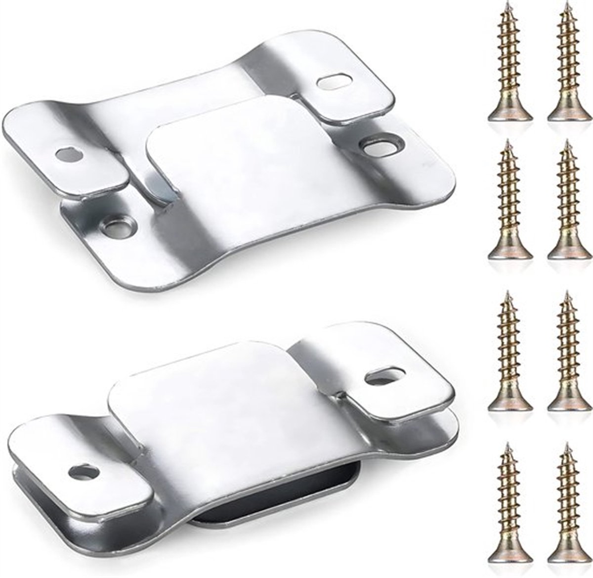 4-Piece Sectional Sofa Connectors, Furniture Connectors, Premium Metal Sofa Connector with Screws, Suitable for Two-Seater Sofas (Silver) - Cabinet Brackets - Image 1