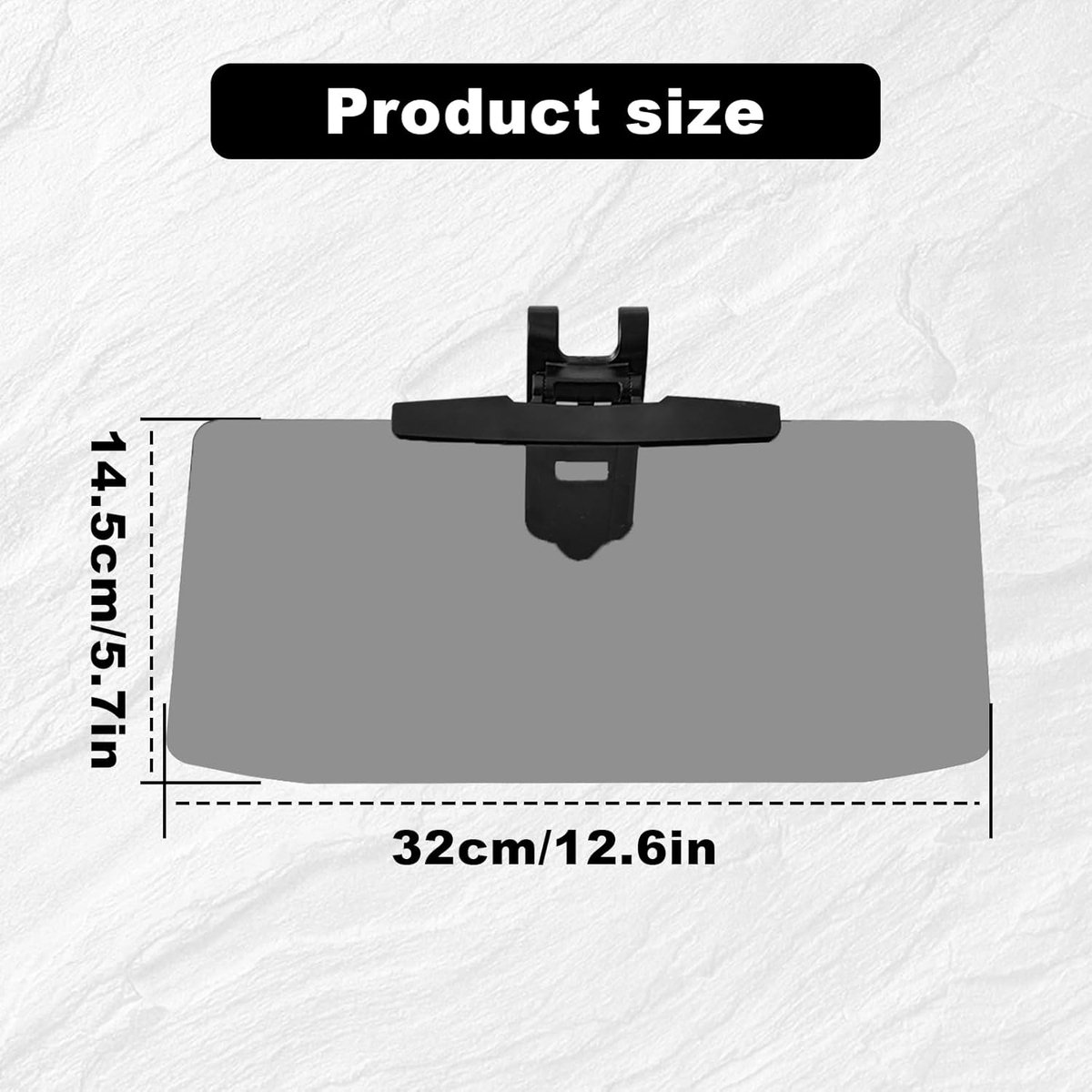 Car Sunshade - Universal - Polarized Anti-Glare - Sun Visor Extension - Powerful Light Blocking - Anti-Glare Protection - Diffused Light - Safe Driving - UV Protection - 32 x 14.5 cm - Black - Image 5