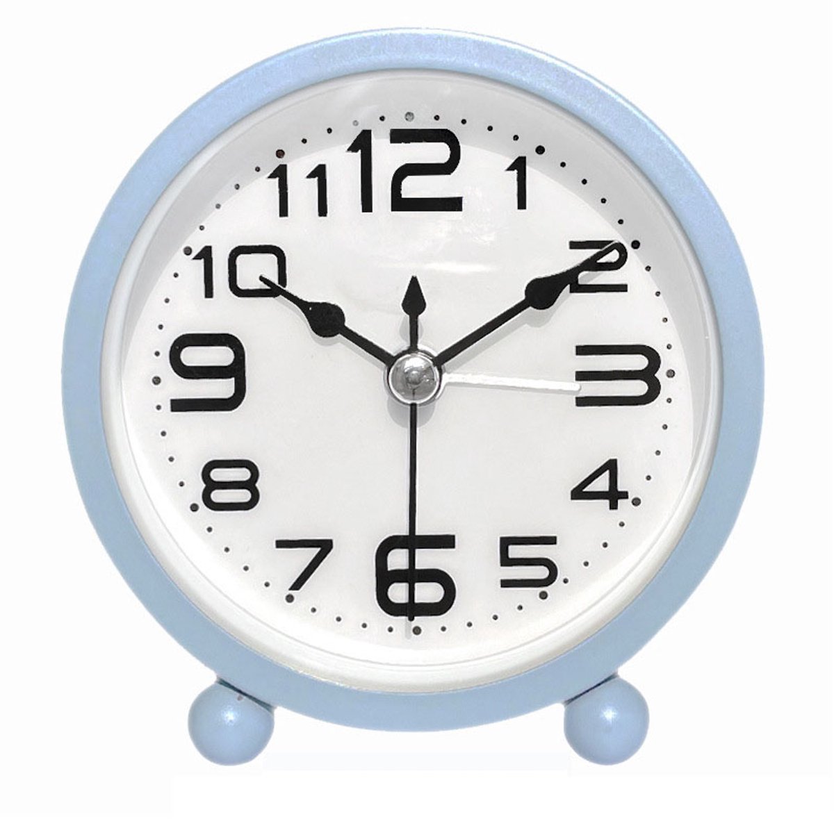Wekker - Analog Wekker - Digital Alarm Clock - Children's Alarm Clock - Silent Bedside Clock - Battery Operated Portable Alarm Clock - No Ticking - Large Numbers - For Bedroom, Living Room, Office, Travel (Blue) - Image 1
