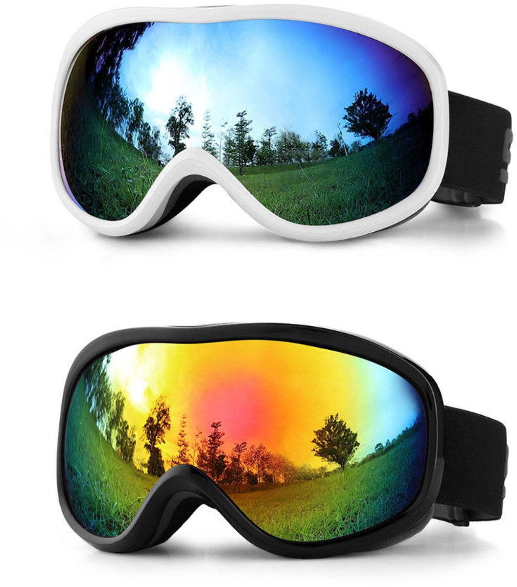 Ski goggles to wear over glasses, with double-layered lenses, anti-fog treatment and UV protection. Suitable for men, women and teenagers who ski and snowmobile. - Image 4