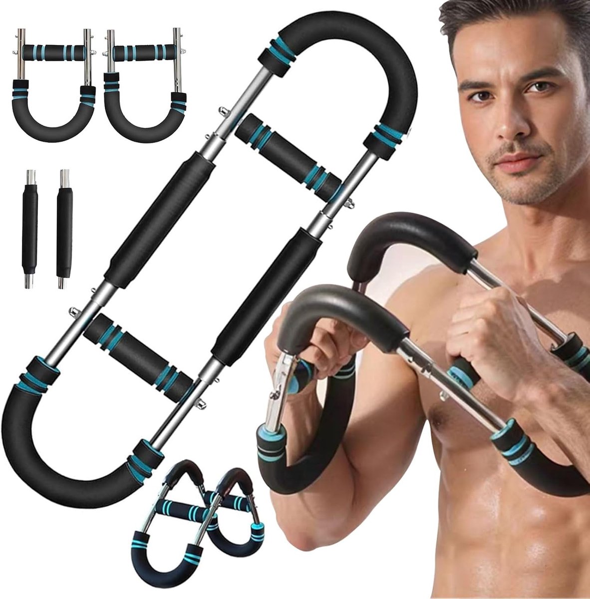 Arm Trainer - U-Shaped Twister - Adjustable Chest Enlarger with 3 Resistance Levels - Detachable Fitness Chest Enlarger - Portable Arm, Chest, and Shoulder Trainer - Image 1