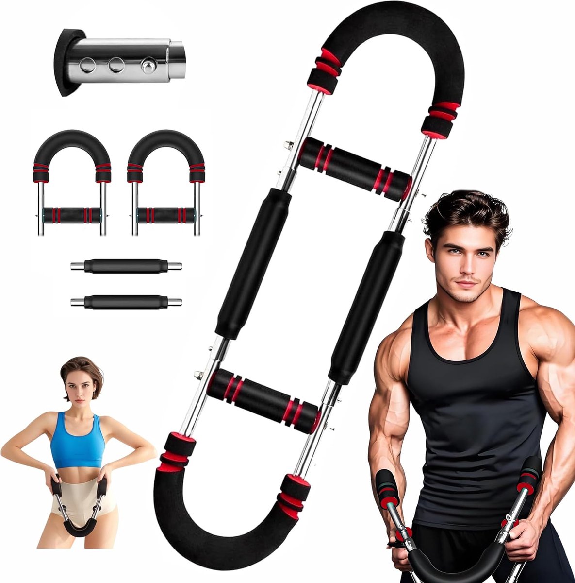 Arm Trainer - U-Shaped Twister - Adjustable Chest Enlarger with 3 Resistance Levels - Detachable Fitness Chest Enlarger - Portable Arm, Chest, and Shoulder Trainer - Image 1
