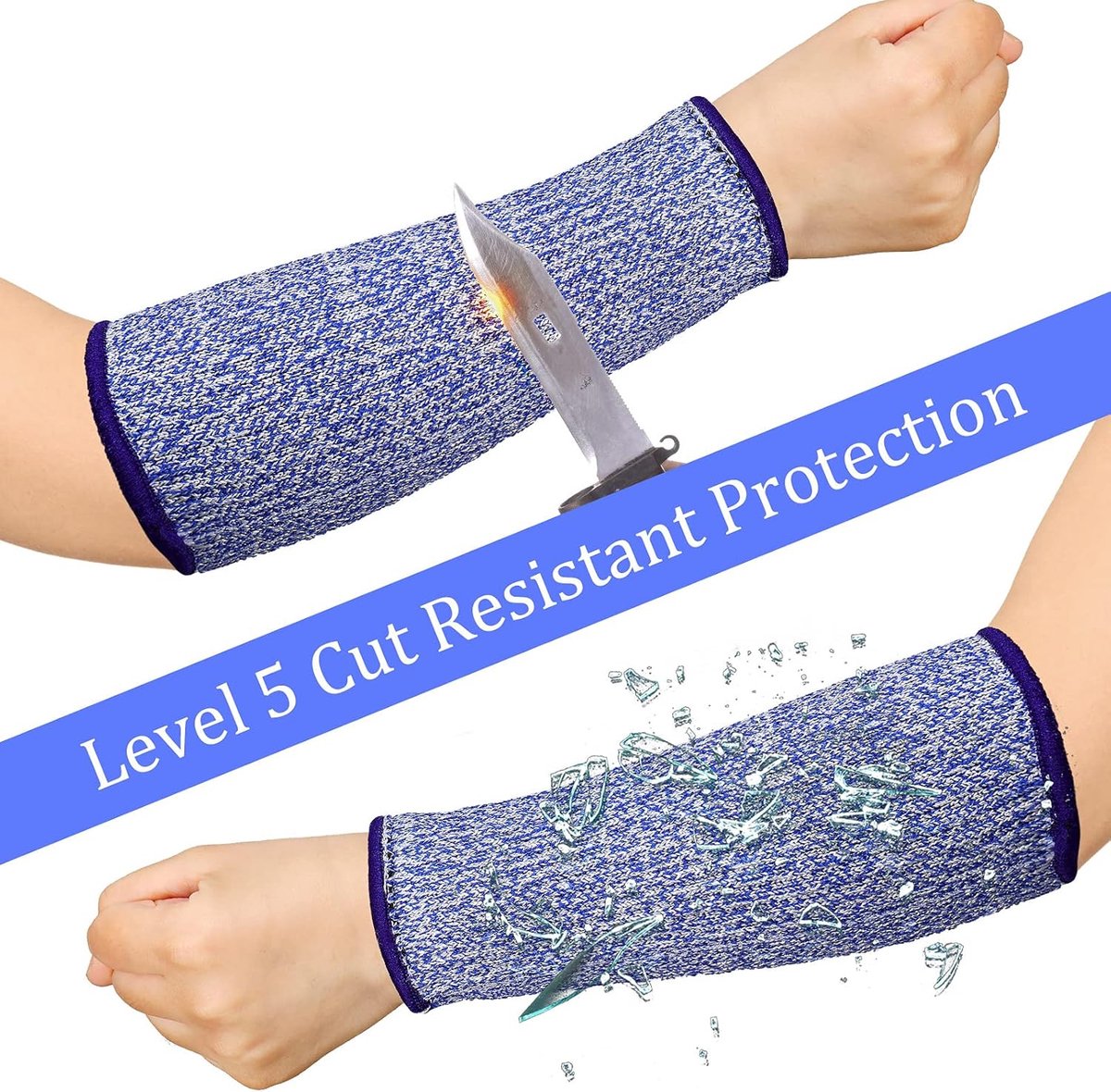 pairs of arm protectors for thin skin and bruises, cut-resistant forearm sleeve, level 5 burn arm protector (7.9 inches) - Image 6
