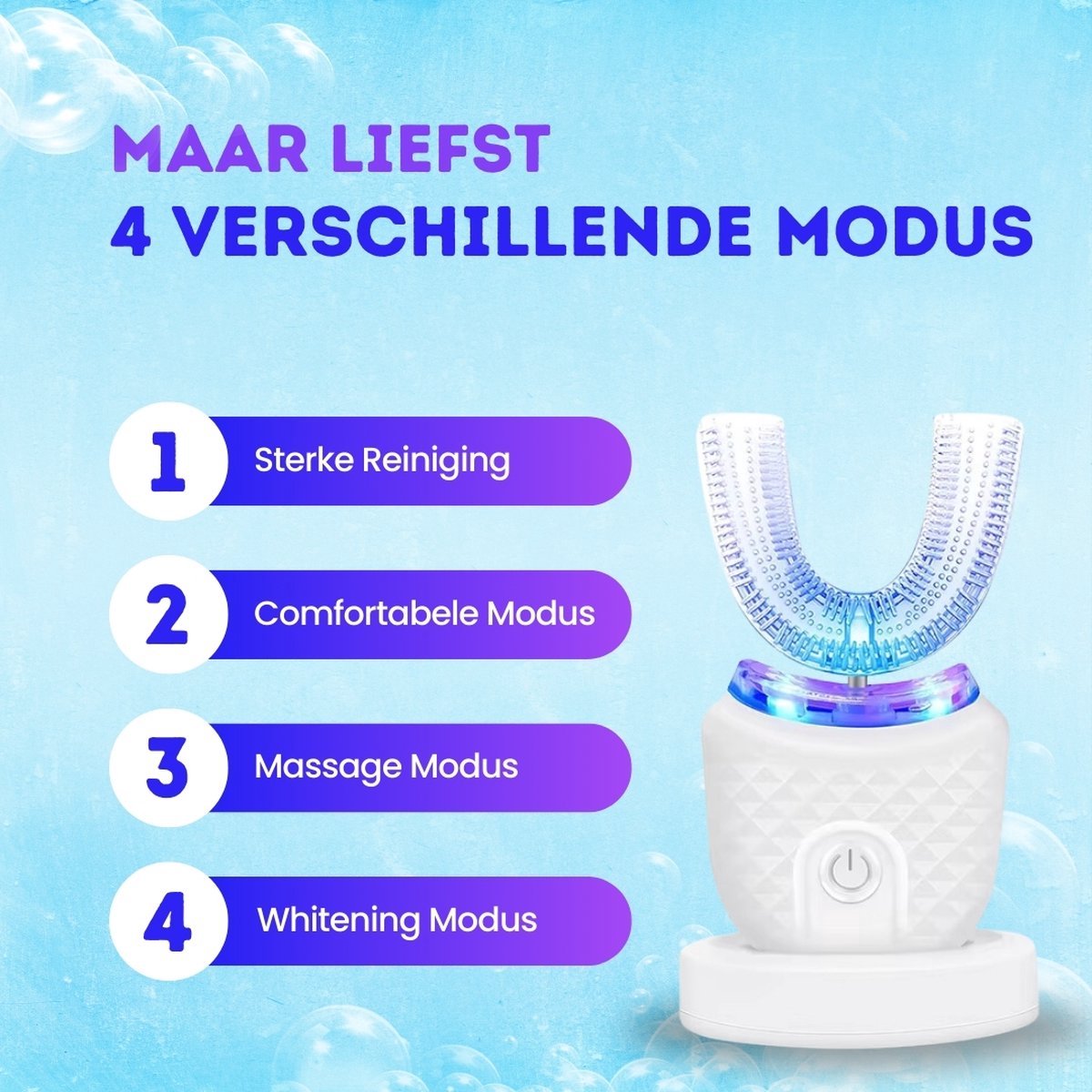 U-shaped electric toothbrush for adults - Automatic and ultrasonic oral care - Image 4