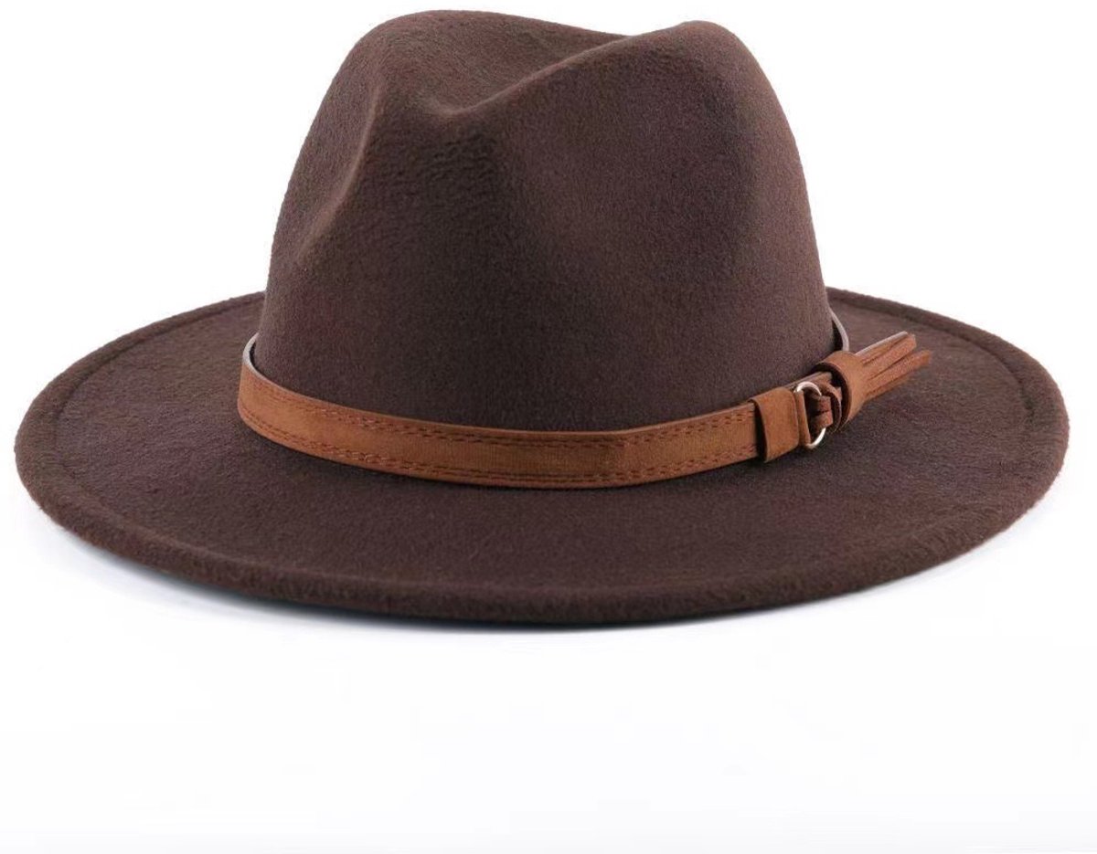 Cap - Bucket Hat - Women's Sun Hat - Women's Bucket Hat - Hiking Hats - Waterproof Wool Hats - Roll-Up Felt Hats for Outdoors - Foldable Leather Lining - For Men and Women (Brown) - Image 1