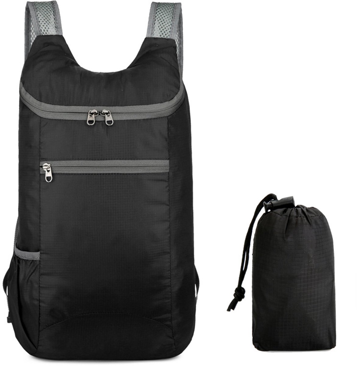Backpack - Bag - Ultralight foldable backpack - Backpacks - Waterproof canvas, large capacity - Suitable for travel, hiking, camping, cycling, outdoor sports, Unisex, Black, One size - Image 1
