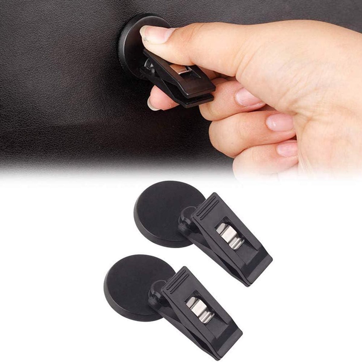 Set of 2 car windshield parking ticket holders - clip-on memo holder for cars, vans and caravans - self-adhesive ticket clips - Image 5
