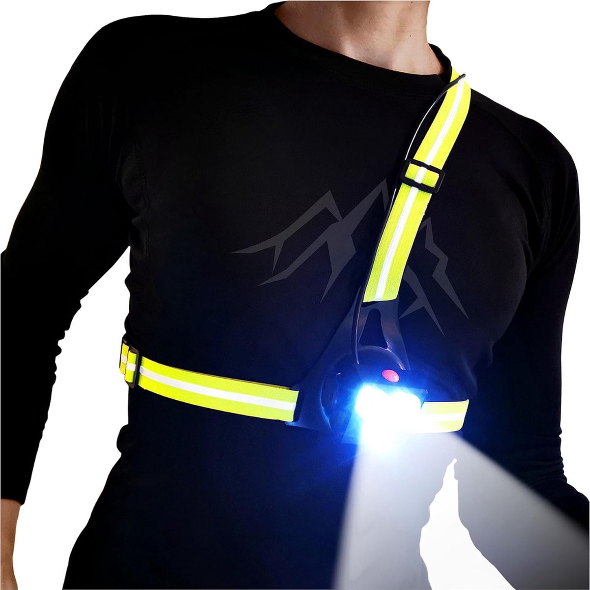 Running light - Chest lamp - Running chest light - Chest walker - USB rechargeable - Running vest - IPX4 waterproof - Image 1