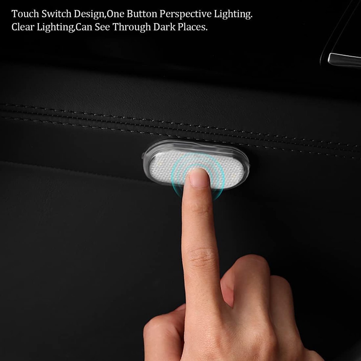 Set of 2 LED car interior lights, 7-color ambient lighting, USB rechargeable reading lights, portable - Image 2