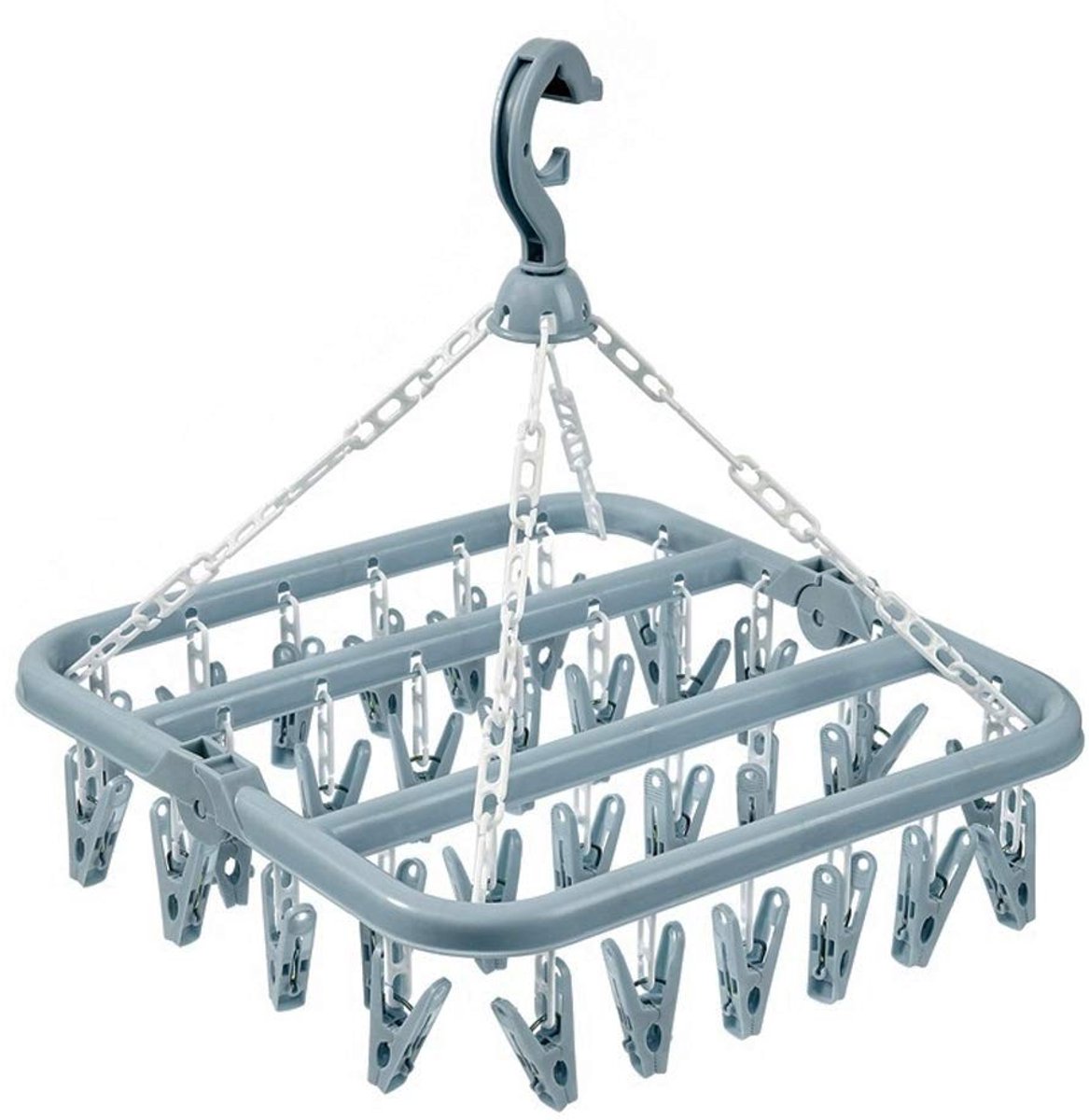 Sock Dryer - Clothesline - 32 Clips - Sock Hanger - Wasrek - Wasrek - Carousel - Drying Carousel - Clothes Hanger - Sock Drying Rack - Blue - Image 1