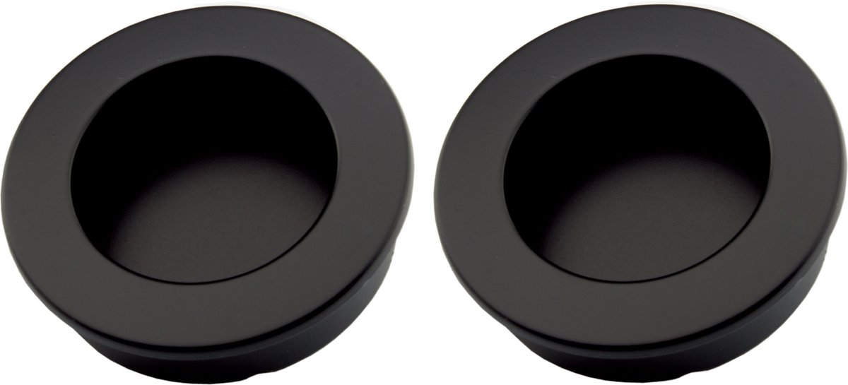 Pull handle - Matte Black - Round - Ø40mm - Sliding door handle - Set of 2 - Image 1