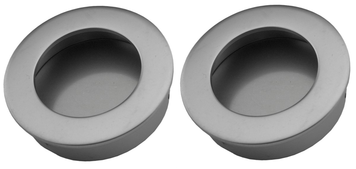 Door handle - Matte chrome - Round - Ø40mm - Sliding door handle - Set of 2 - Image 1