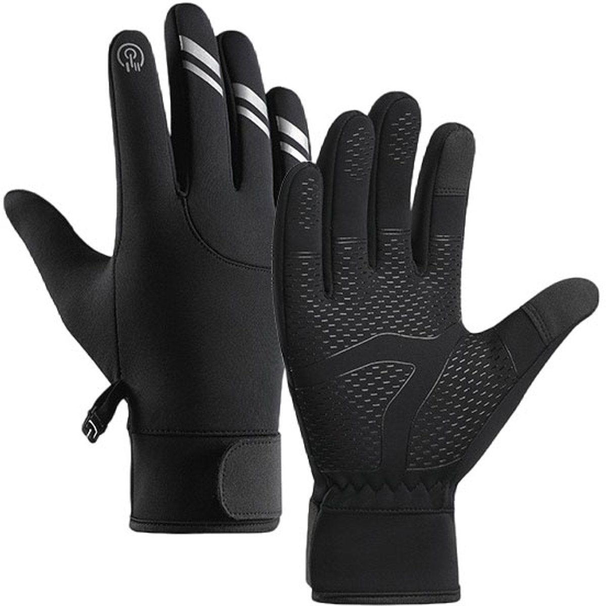 Gloves - Cycling Gloves - Winter Gloves - Sports Gloves - Touchscreen Winter Gloves - Winter Cycling Gloves - Men's - Heated - Waterproof - Warmly Lined - For Motorcycling and Skiing (M) - Image 1