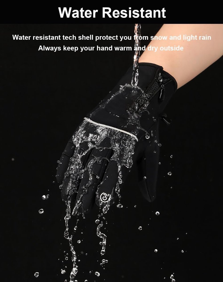 Gloves - Cycling Gloves - Winter Gloves - Sports Gloves - Waterproof and Windproof Gloves - Anti-slip and Shock-absorbing Gloves - Touchscreen Compatible Gloves - Driving Gloves - Fishing Gloves - Unisex - Grijs - Image 2