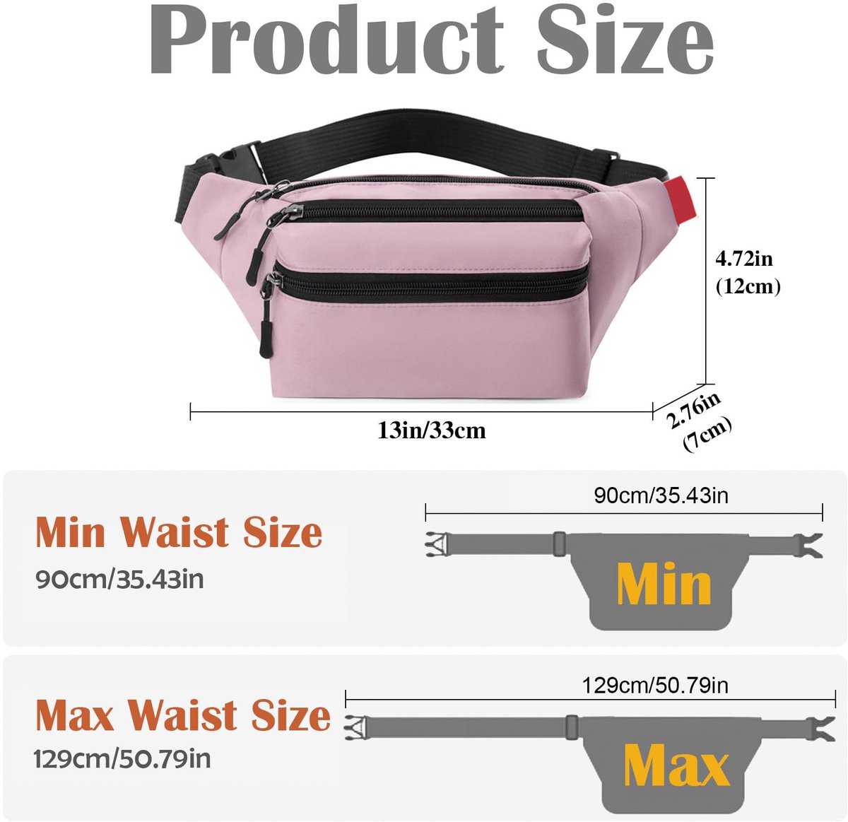 Riem Outdoor Bag - Fanny Pack - Waterproof Fanny Pack - Women's and Men's - Fanny Pack - Phone Bag - Swimming - Festival - Waterproof Fanny Pack - Pink - Image 5