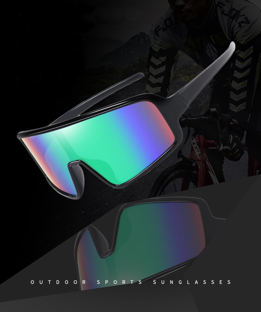 Sport Sunglasses - Green - Extra Large Frame - Cycling Glasses, Sports Glasses - Image 3