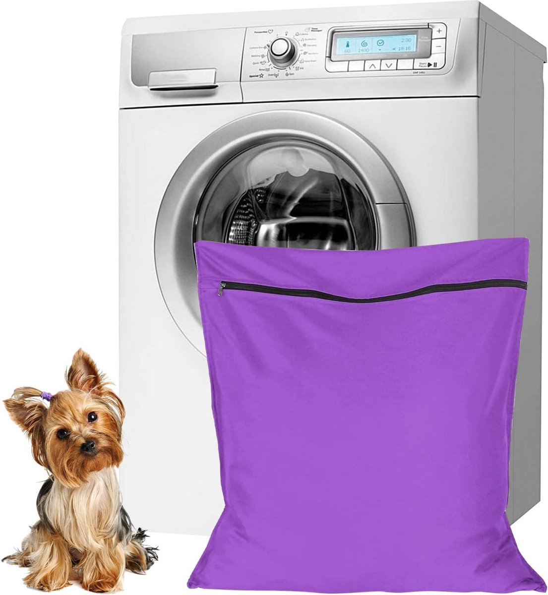 Pet Laundry Bags - Polyester Twill Laundry Bags - Large Zippered Laundry Bags - Prevents Pet Hair from Clogging Laundry Bags - Washing Machine Safe, 70 x 80 cm, Laundry Bag for Dogs, Cats, and Rabbits (Purple) - L - Image 1