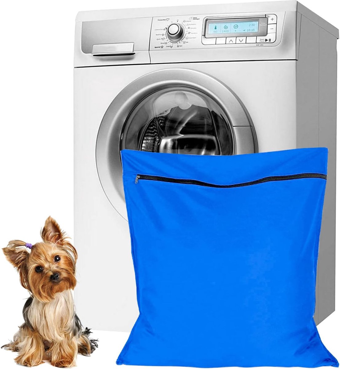 Pet Laundry Bags - Polyester Twill Laundry Bags - Large Zippered Laundry Bags - Prevents Pet Hair from Clogging Laundry Bags - Washing Machine Safe, 70 x 80 cm, Laundry Bag for Dogs, Cats, and Rabbits (Blue) - L - Image 1