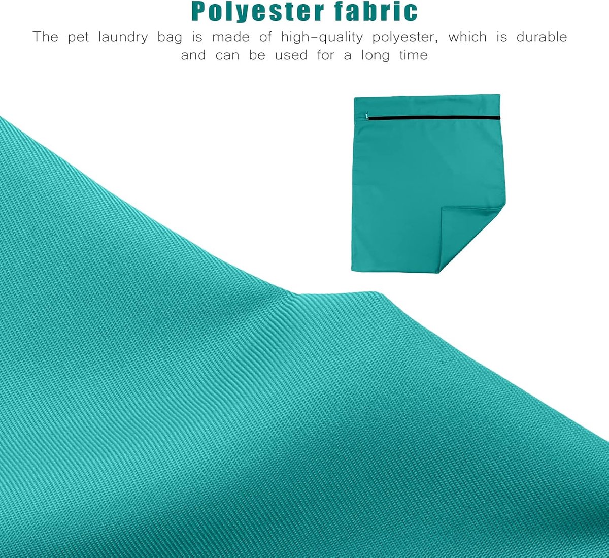 Pet Laundry Bags - Polyester Twill Laundry Bags - Large Zippered Laundry Bags - Prevents Pet Hair from Clogging Laundry Bags - Washing Machine Safe, 70 x 80 cm, Laundry Bag for Dogs, Cats, and Rabbits (Lake Blue) - L - Image 4