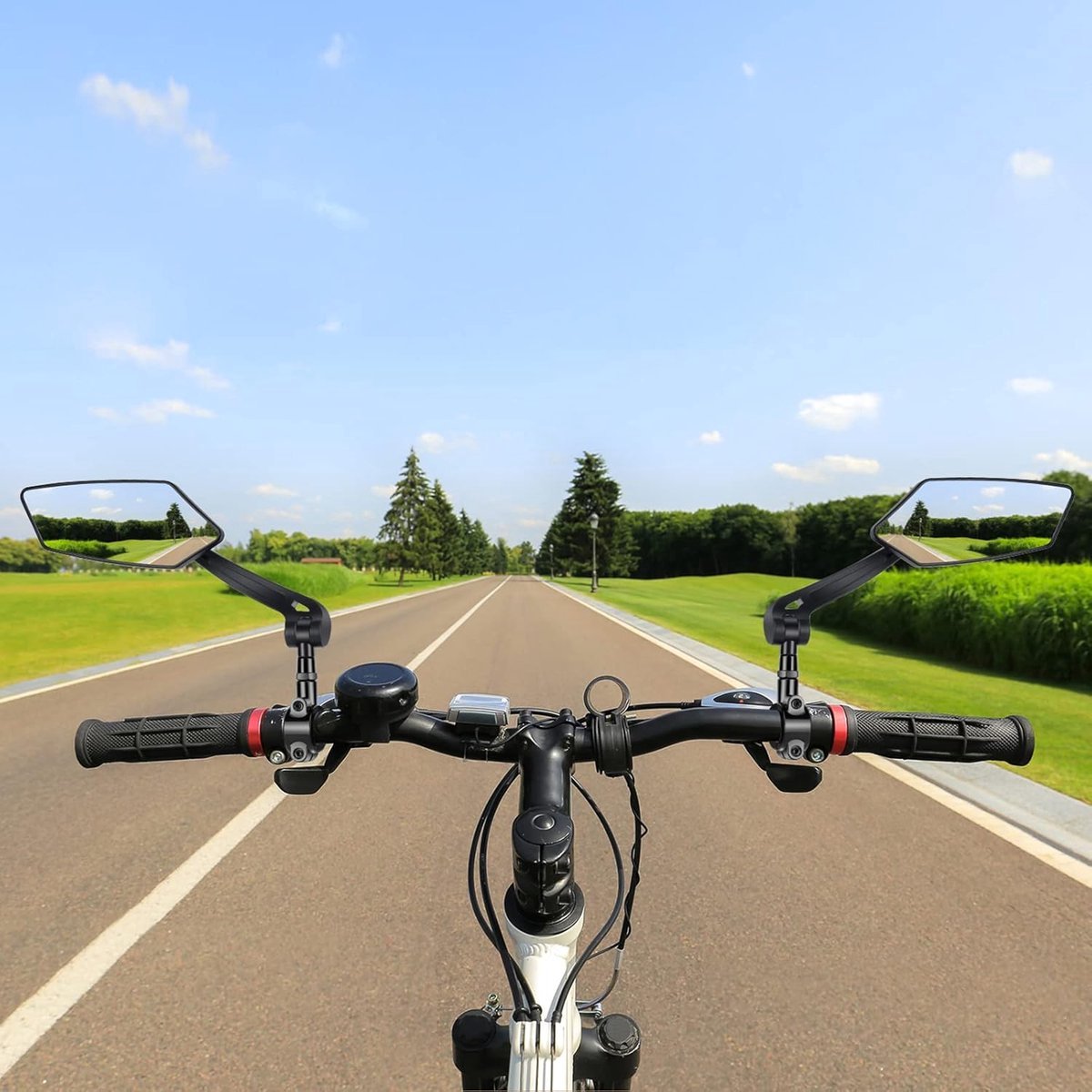 2-Piece Bicycle Rearview Mirror, Large Folding Mirror for 20-24mm Handlebars, 360° Adjustable HD Bicycle Mirror, Bike Mirror for Bicycles and Mountain Bikes - Image 4