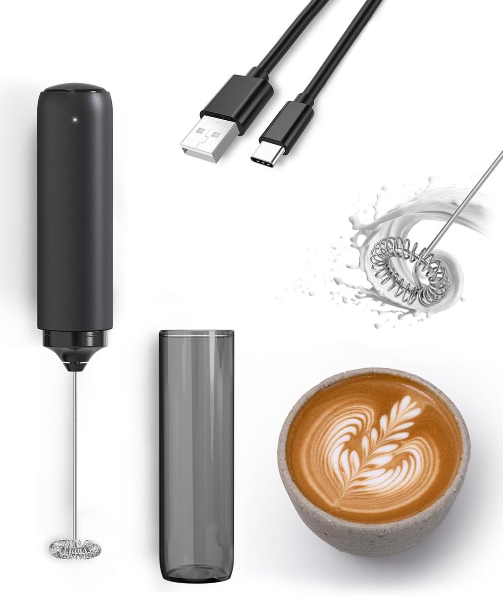 Milk frother - electric milk frother - milk frothers - electric milk frother - milk frother - electric milk frother - mini USB rechargeable milk frother - for coffee/latte/cappuccino/hot chocolate - Image 1