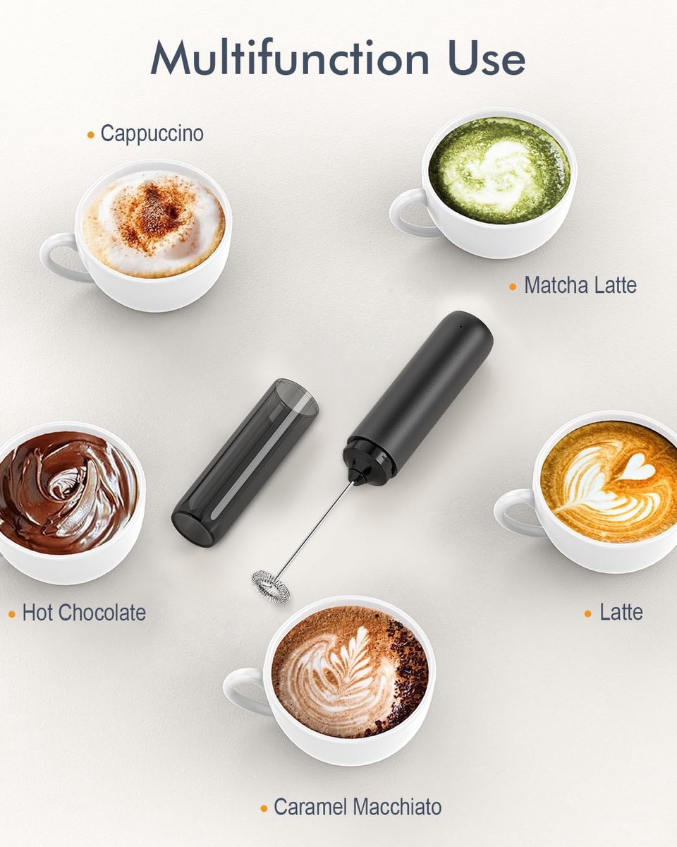 Milk frother - electric milk frother - milk frothers - electric milk frother - milk frother - electric milk frother - mini USB rechargeable milk frother - for coffee/latte/cappuccino/hot chocolate - Image 2