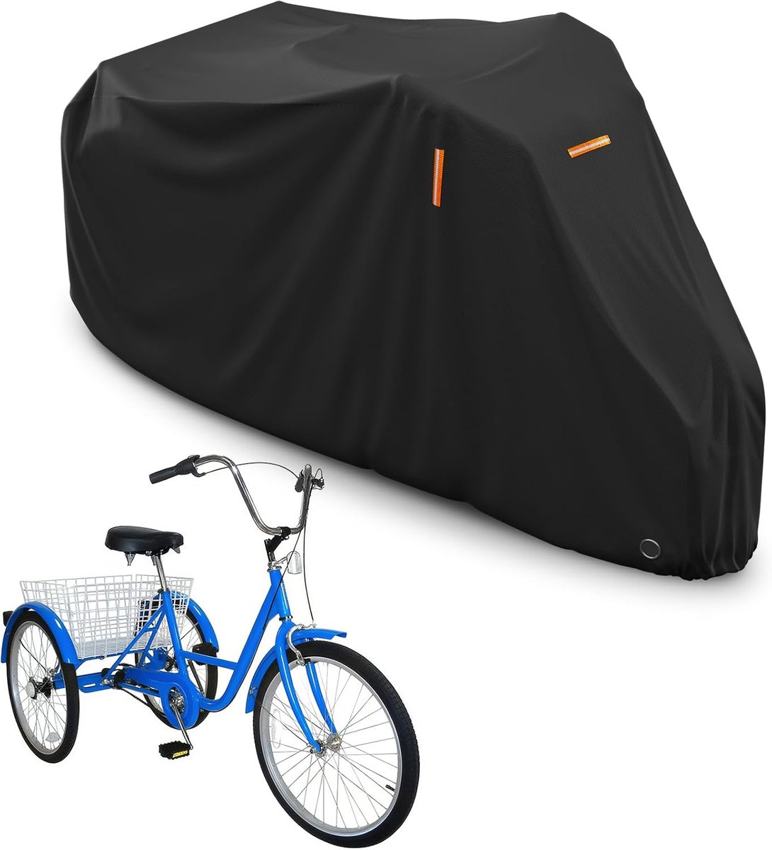 Protective cover for adult electric tricycle, waterproof, windproof and dustproof, black - Image 1