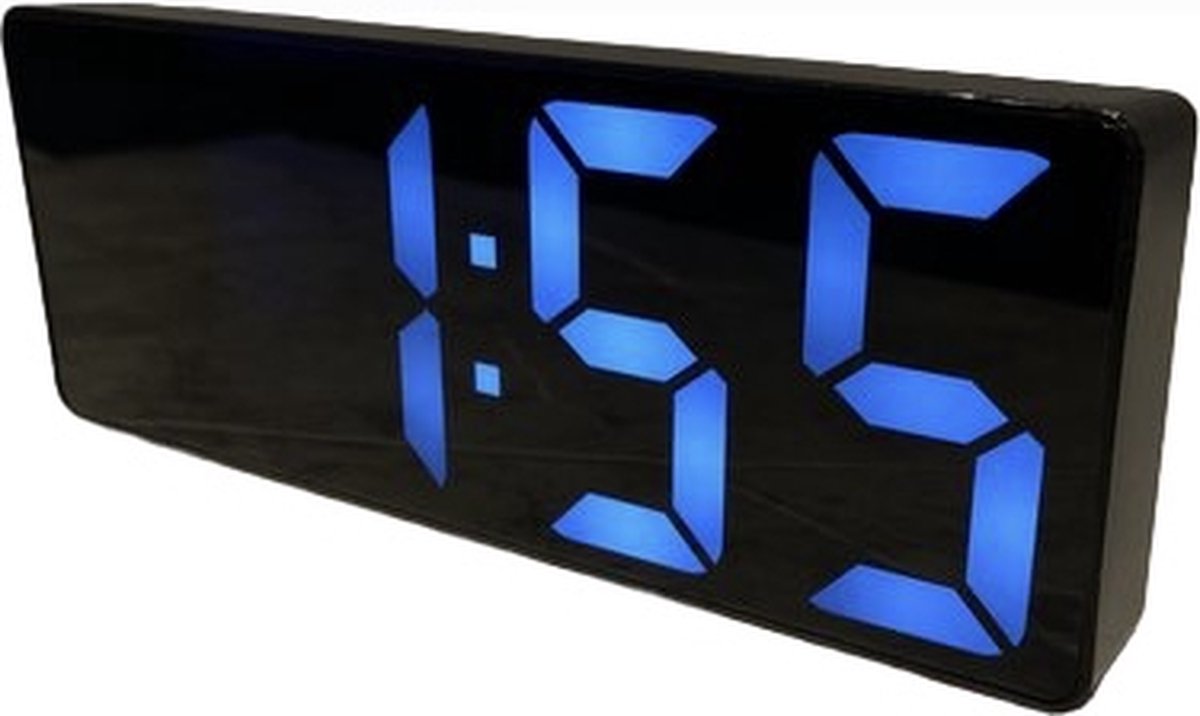 Klok Digital Deluxe - Bedroom - Sound Sensor - Wekker - Black - USB - Battery - LED Wit - Image 1
