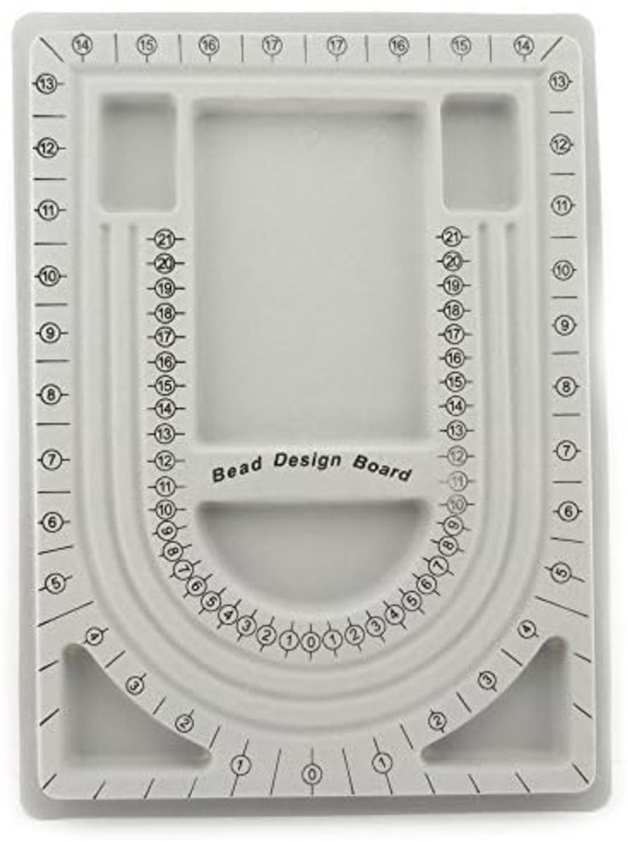 Bead Tray for Bracelets and Necklaces - 9.5 x 12.9 inches - DIY Jewelry Tool - For Girls and Necklace and Bead Makers - Gray - Image 1