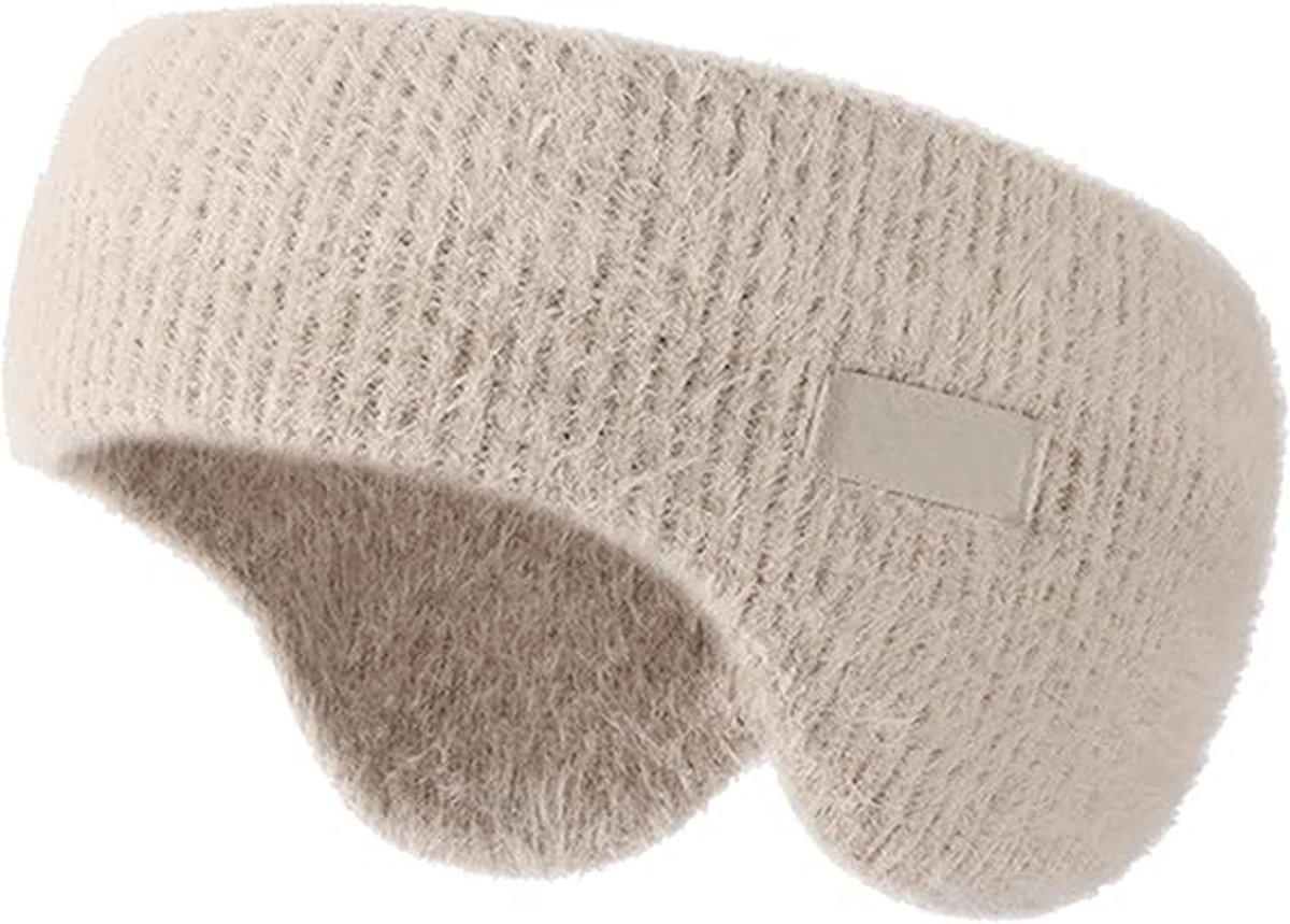 Noise-canceling earmuffs for sleeping - Soundproof earmuffs - Sleep mask - Noise-canceling headband for sleeping - Warm earmuffs for winter - Thick knit earmuffs - Suitable for cycling and sleeping - Khaki - Image 1
