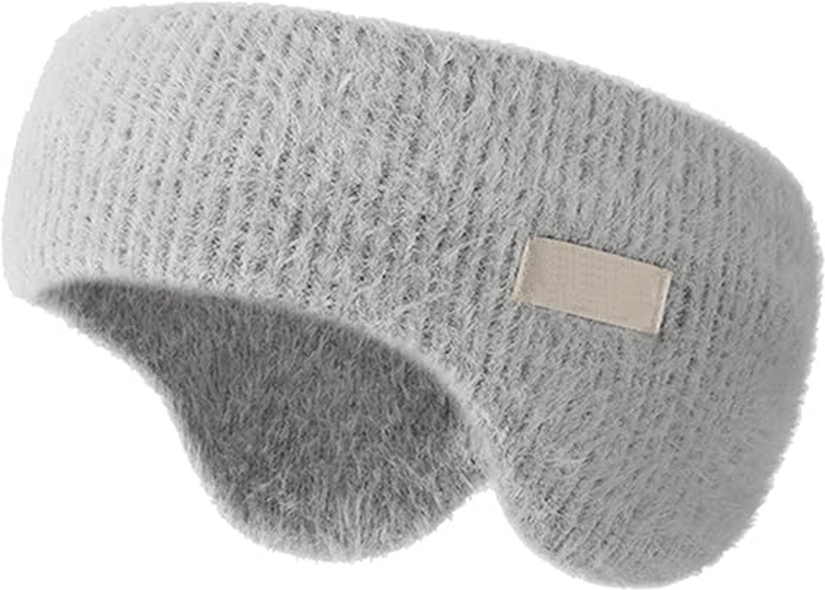 Noise-canceling earmuffs for sleeping - Soundproof earmuffs - Sleep mask - Noise-canceling headband for sleeping - Warm earmuffs for winter - Thick knit earmuffs - Suitable for cycling and sleeping - Grijs - Image 1