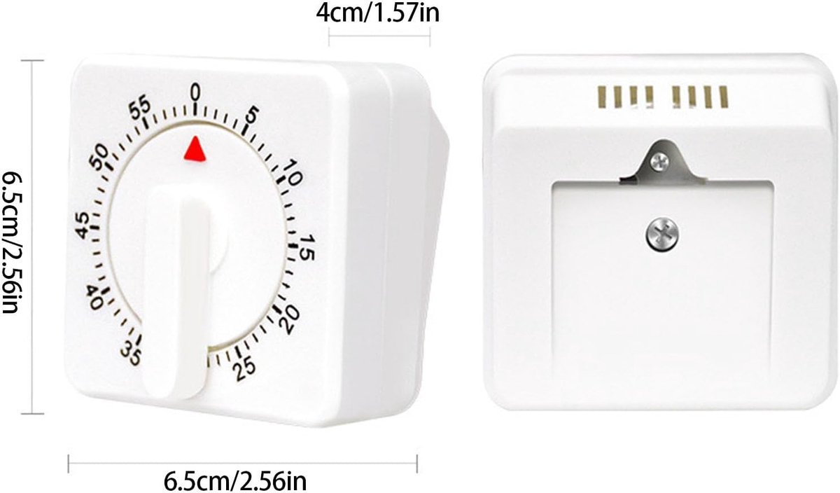 Kitchen Timer - Analog Kitchen Timer - Mechanical Kitchen Timer - 60 Minutes - Kitchen Gadget - Timer - Cooking Timer - Kitchen Tool - Suitable for Baking, Pastry, Cooking Eggs - Black - Image 7