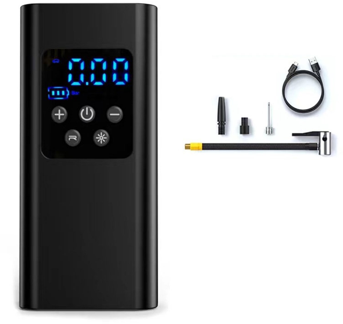 Bicycle pump - Electric bicycle pump - Bicycle pumps - 150 PSI electric air pump - 6000 mAh - Battery compressor - Mini portable air pump for bicycles - For tires, cars, bikes, motorcycles - Image 1