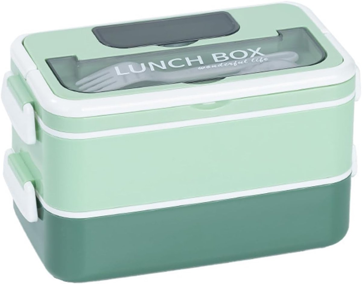 Lunch boxes - lunch box for adults - lunch box for children - lunch box with compartments - stackable lunch box - leakproof lunch container - 1600ML - with 2 layers - for children, adults, students (vegetables) - Image 1
