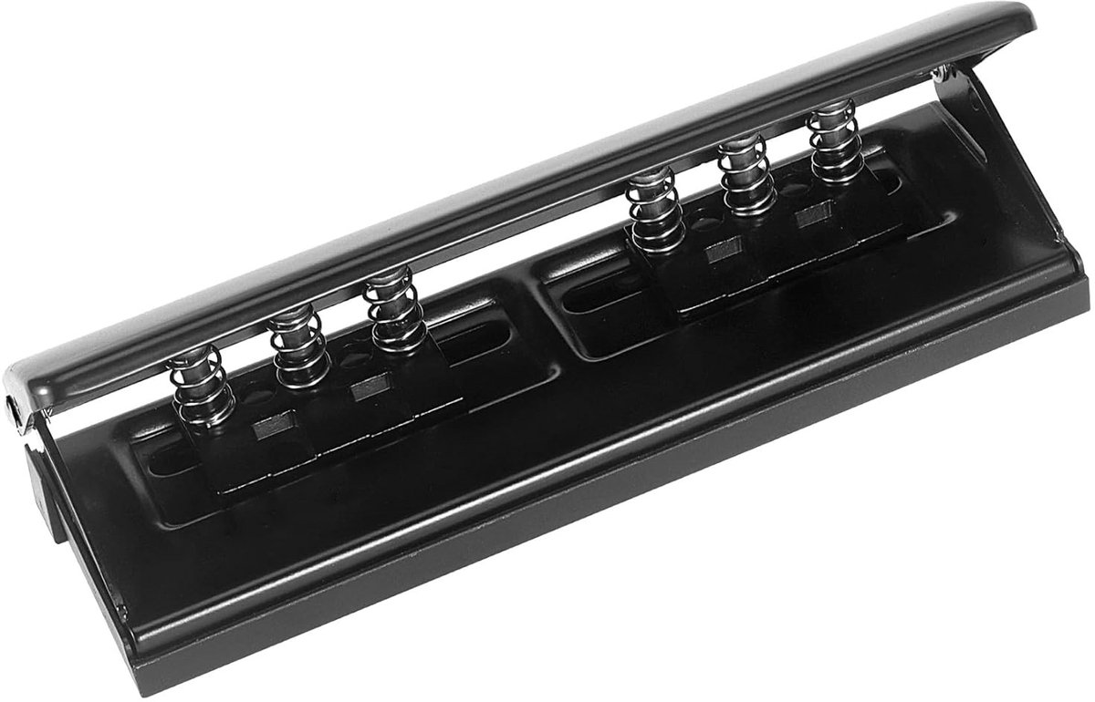 piece - Adjustable 6-hole punch - hole punch for diaries, personal planners and refill pages for files - refill pages - black - Image 1