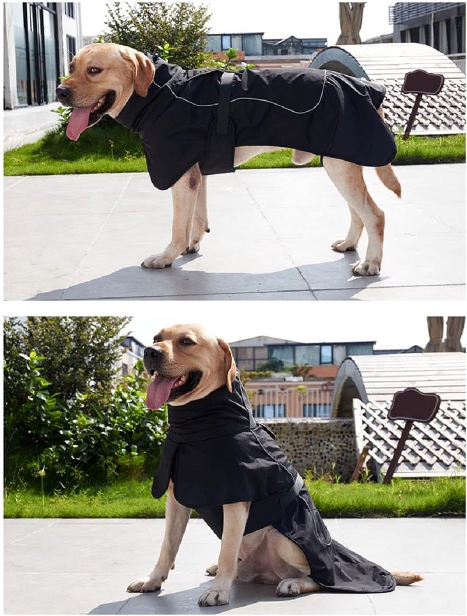 Dog Raincoat - Dog Jacket - Waterproof Winter Dog Coats - Windproof Dog Coat - Winter Dog Coat - Reflective Strip - Black - Size L - Perfect for Small and Medium Dogs - Image 3