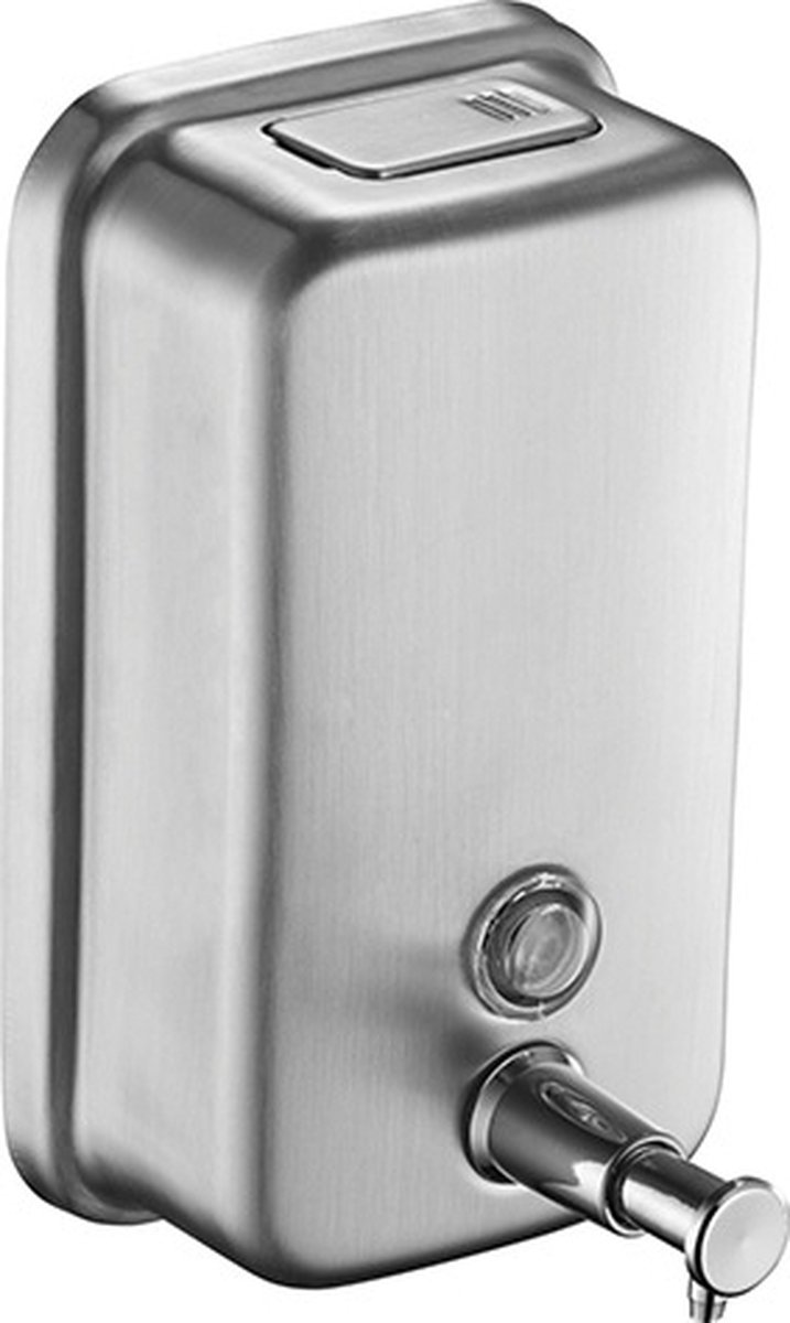 Durable commercial wall-mounted stainless steel soap dispenser with a large capacity for hand soap, rust-resistant design, perfect for bathrooms, hotels, restaurants or homes (brushed silver) - Image 2
