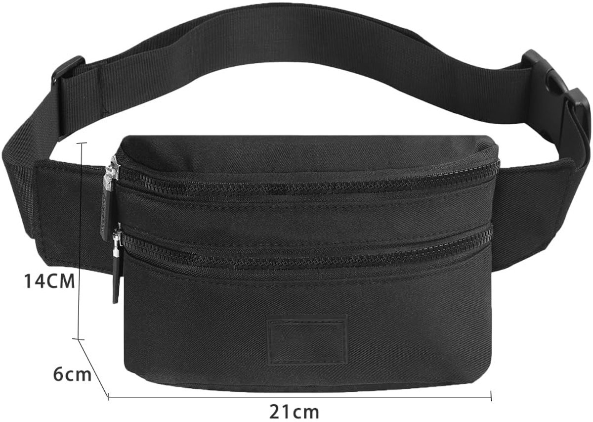 Fanny pack - Men's and Women's - Pouch - Fanny pack - Shoulder bag for phone - Travel - Walking - Black - Image 1